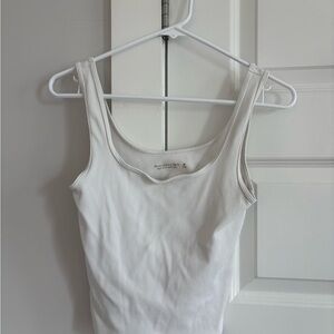 Abercrombie & Fitch White Ribbed Tank Top
